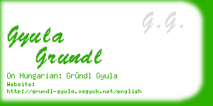 gyula grundl business card
